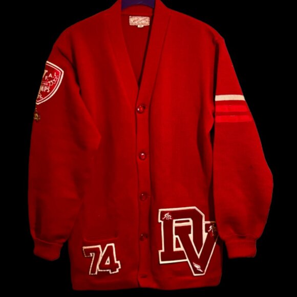 VTG LETTERMAN'S SWEATER '74 Wrestling - Picture 2 of 13